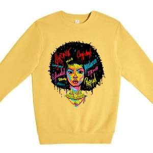 African Queen Strong Black History Month Proud Funny Gift Premium Crewneck Sweatshirt