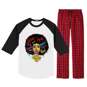 African Queen Strong Black History Month Proud Funny Gift Raglan Sleeve Pajama Set