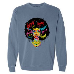 African Queen Strong Black History Month Proud Funny Gift Garment-Dyed Sweatshirt