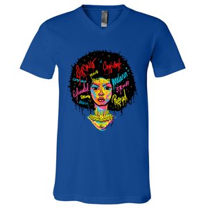 African Queen Strong Black History Month Proud Funny Gift V-Neck T-Shirt