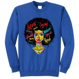 African Queen Strong Black History Month Proud Funny Gift Tall Sweatshirt