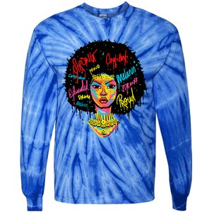 African Queen Strong Black History Month Proud Funny Gift Tie-Dye Long Sleeve Shirt