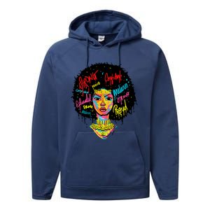 African Queen Strong Black History Month Proud Funny Gift Performance Fleece Hoodie