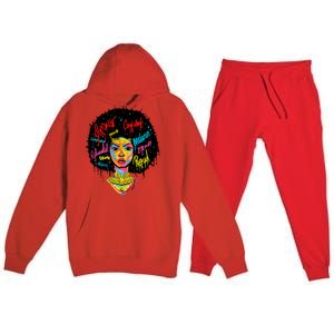 African Queen Strong Black History Month Proud Funny Gift Premium Hooded Sweatsuit Set