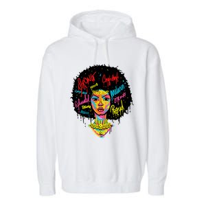 African Queen Strong Black History Month Proud Funny Gift Garment-Dyed Fleece Hoodie