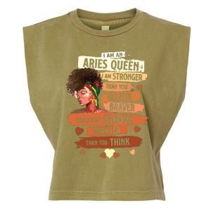 Aries Queen Sweet As Candy Birthday Gift For Black Women Garment-Dyed Women's Muscle Tee