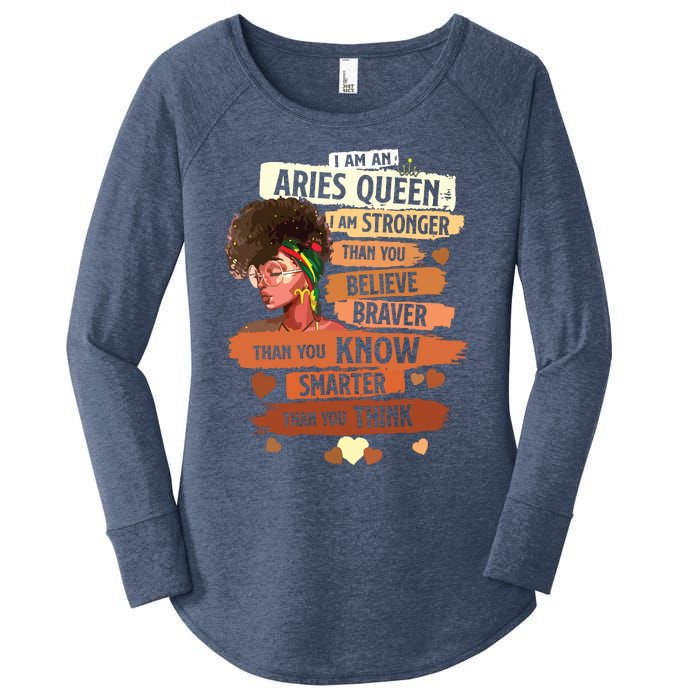 Aries Queen Sweet As Candy Birthday Gift For Black Women Women's Perfect Tri Tunic Long Sleeve Shirt