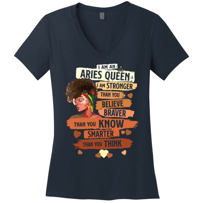 Aries Queen Sweet As Candy Birthday Gift For Black Women Women's V-Neck T-Shirt