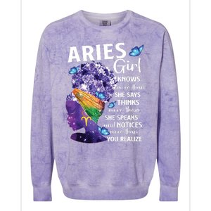 Aries Queen Sweet As Candy Birthday Gift For Black Women Colorblast Crewneck Sweatshirt