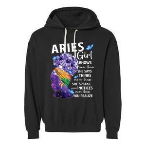 Aries Queen Sweet As Candy Birthday Gift For Black Women Garment-Dyed Fleece Hoodie