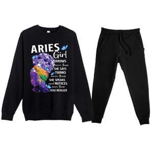 Aries Queen Sweet As Candy Birthday Gift For Black Women Premium Crewneck Sweatsuit Set