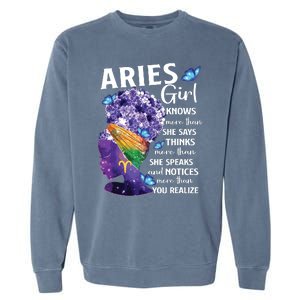 Aries Queen Sweet As Candy Birthday Gift For Black Women Garment-Dyed Sweatshirt