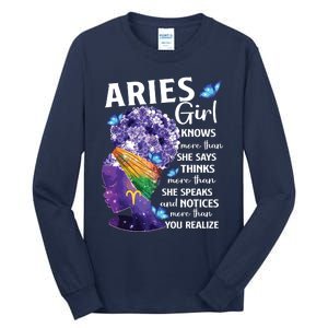 Aries Queen Sweet As Candy Birthday Gift For Black Women Tall Long Sleeve T-Shirt