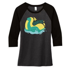 Aquarius Dinosaur Women's Tri-Blend 3/4-Sleeve Raglan Shirt