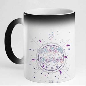 Aquarius Floral Zodiac 11oz Black Color Changing Mug