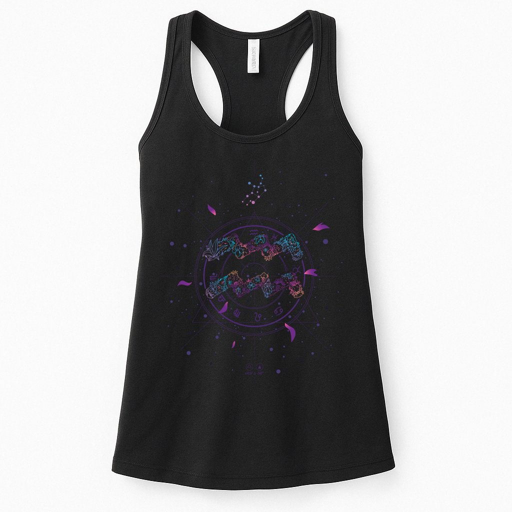 Aquarius Floral Zodiac Womens Tank Top