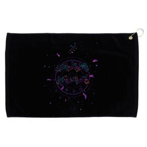 Aquarius Floral Zodiac Grommeted Golf Towel