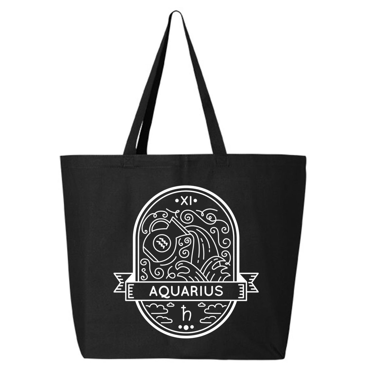 Aquarius Zodiac Symbol Design 25L Jumbo Tote