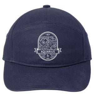 Aquarius Zodiac Symbol Design 7-Panel Snapback Hat