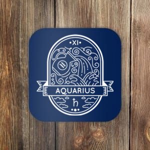 Aquarius Zodiac Symbol Design Coaster