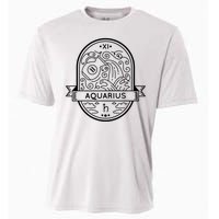 Aquarius Zodiac Symbol Design Cooling Performance Crew T-Shirt