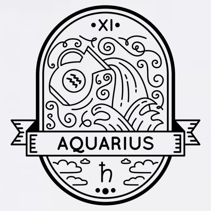 Aquarius Zodiac Symbol Design Cooling Performance Crew T-Shirt
