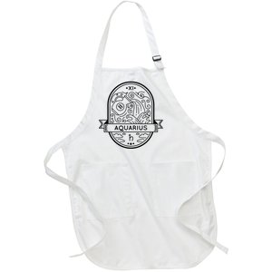 Aquarius Zodiac Symbol Design Full-Length Apron With Pockets