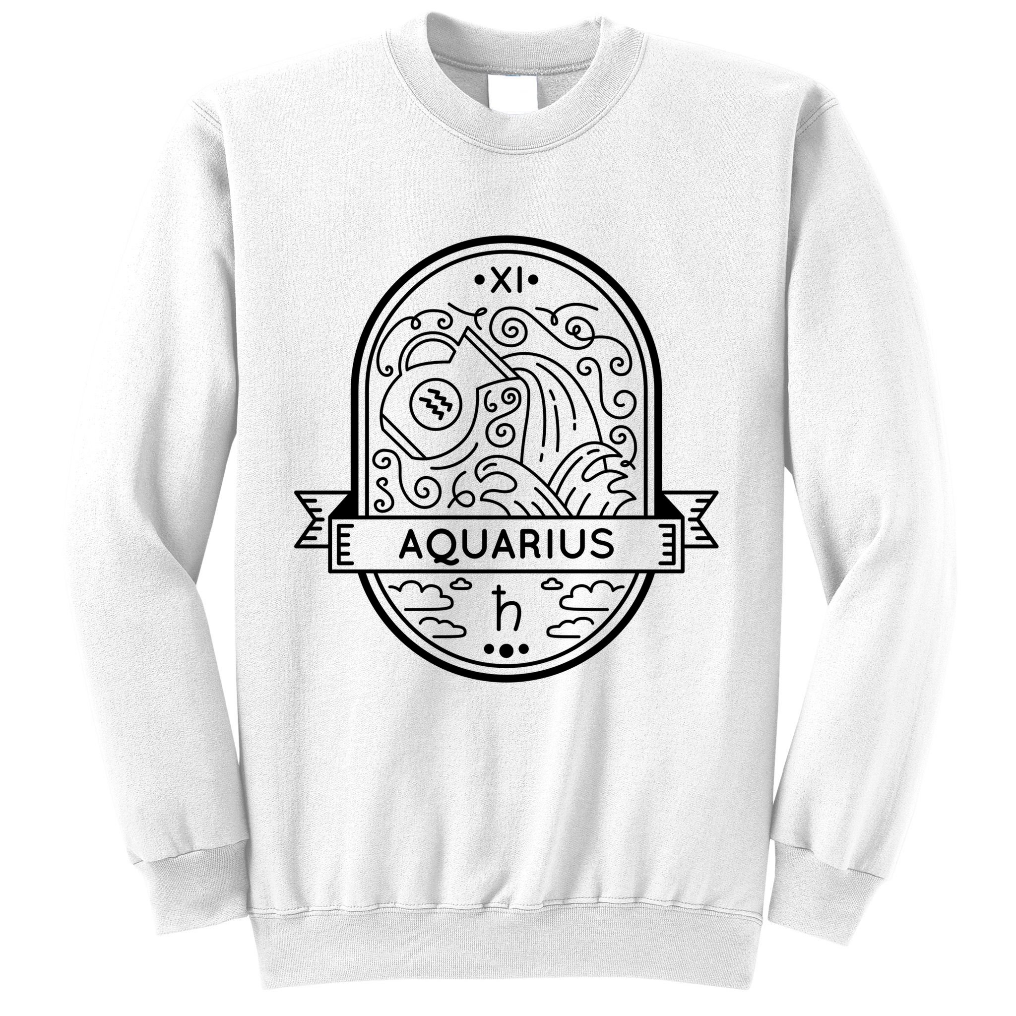 Aquarius Zodiac Symbol Design Sweatshirt