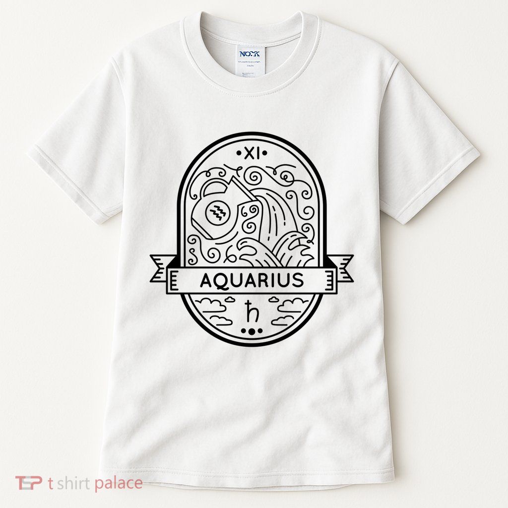 Aquarius Zodiac Symbol Design Tall T-Shirt