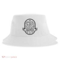 Aquarius Zodiac Symbol Design Sustainable Bucket Hat