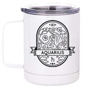 Aquarius Zodiac Symbol Design 12 oz Stainless Steel Tumbler Cup