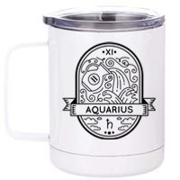 Aquarius Zodiac Symbol Design 12 oz Stainless Steel Tumbler Cup