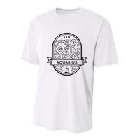Aquarius Zodiac Symbol Design Youth Performance Sprint T-Shirt