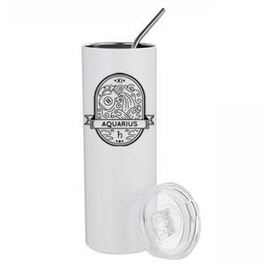 Aquarius Zodiac Symbol Design Stainless Steel Tumbler