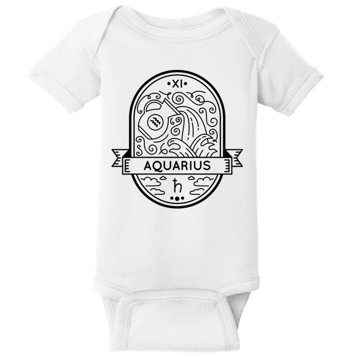 Aquarius Zodiac Symbol Design Baby Bodysuit