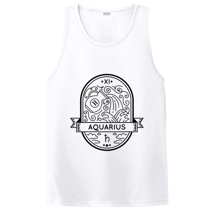 Aquarius Zodiac Symbol Design PosiCharge Competitor Tank