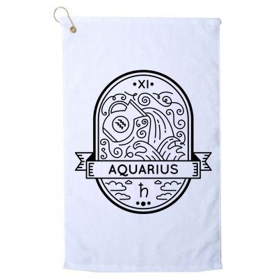 Aquarius Zodiac Symbol Design Golf Towel