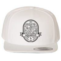 Aquarius Zodiac Symbol Design Wool Snapback Cap