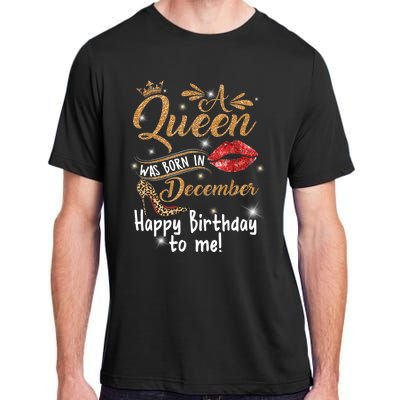 A Queen Was Born In December Happy Birthday To Me Leopard Adult ChromaSoft Performance T-Shirt