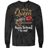 A Queen Was Born In December Happy Birthday To Me Leopard Tie-Dye Long Sleeve Shirt