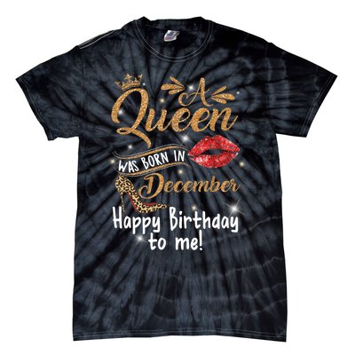 A Queen Was Born In December Happy Birthday To Me Leopard Tie-Dye T-Shirt