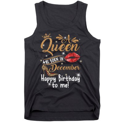 A Queen Was Born In December Happy Birthday To Me Leopard Tank Top