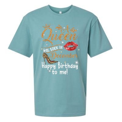 A Queen Was Born In December Happy Birthday To Me Leopard Sueded Cloud Jersey T-Shirt