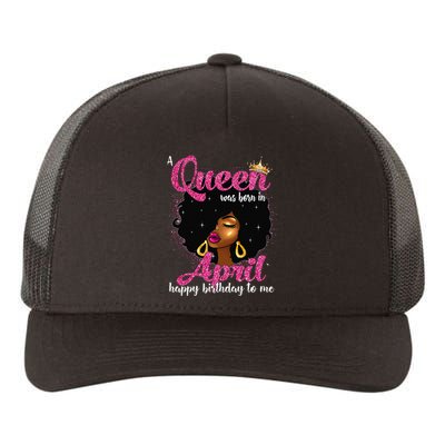 A Queen Was Born In April Birthday Afro Wo Yupoong Adult 5-Panel Trucker Hat