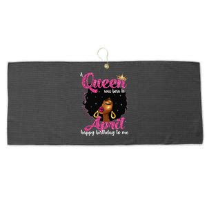 A Queen Was Born In April Birthday Afro Wo Large Microfiber Waffle Golf Towel