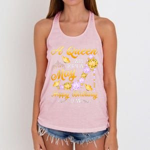 A Queen Was Born In May Birthday Costume For Women Women's Knotted Racerback Tank