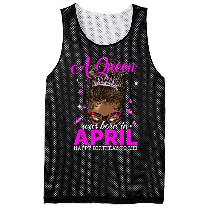 A Queen Was Born In April Happy Birthday To Me Mesh Reversible Basketball Jersey Tank