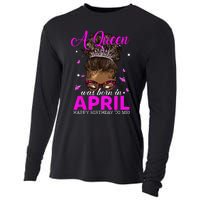 A Queen Was Born In April Happy Birthday To Me Cooling Performance Long Sleeve Crew