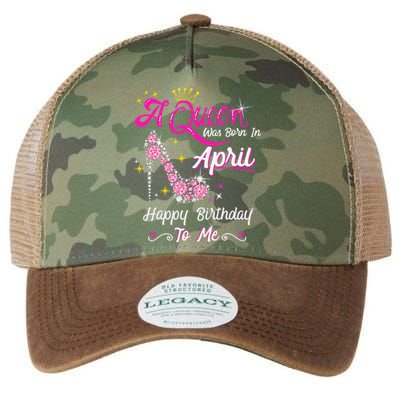 A Queen was Born in April Happy Birthday To Me High Heel Legacy Tie Dye Trucker Hat