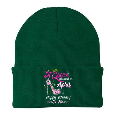 A Queen was Born in April Happy Birthday To Me High Heel Knit Cap Winter Beanie